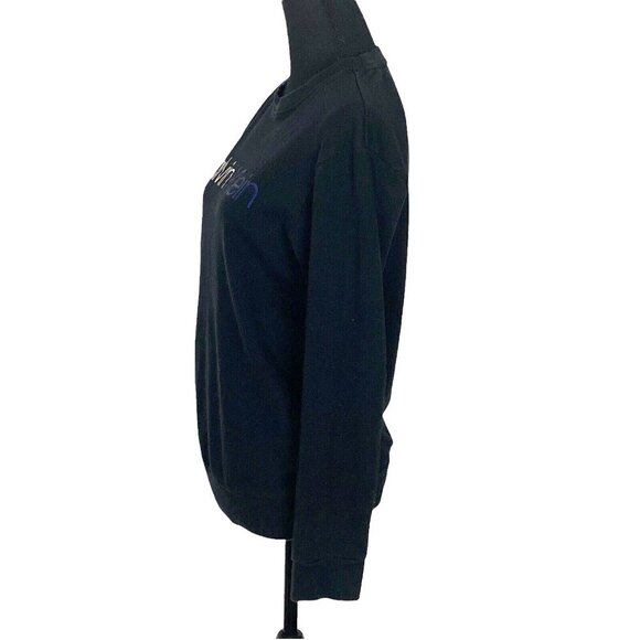 CALVIN KLEIN Women Front Logo Pullover Sweatshirt Size S Black Long Sleeve 2a-6 - Picture 6 of 10